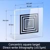 KHZKHC 3 * 3 in Camera Resolution Test Chart, Concentric Square Calibration Plate,Glass Ring-Shaped Calibration Plate, 0.5m Accuracy and 90% Transmittance, for Industrial Testing view 2