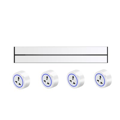 FFDSDUH Power Strips Wall-Mounted Removable Power Sliding Track Socket, Anti-Shock, Detachable Supply(White,0.5M)