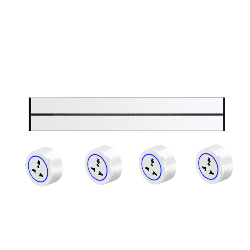 FFDSDUH Power Strips Wall-Mounted Removable Power Sliding Track Socket, Anti-Shock, Detachable Supply(White,0.5M)