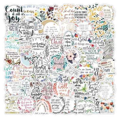 100 Pcs Bible Verse Stickers Inspired Christian Stickers for Adults Faith Jesus Bible Religious Vinyl Waterproof Stickes for Water Bottles Laptops Phone Luggage Guitar
