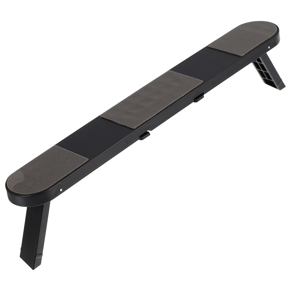 GARIOUANS Portable Folding Laptop Stand Self-Adhesive Heightened Laptop Riser for Desk Black Compact Notebook Holder for Travel and Office Use