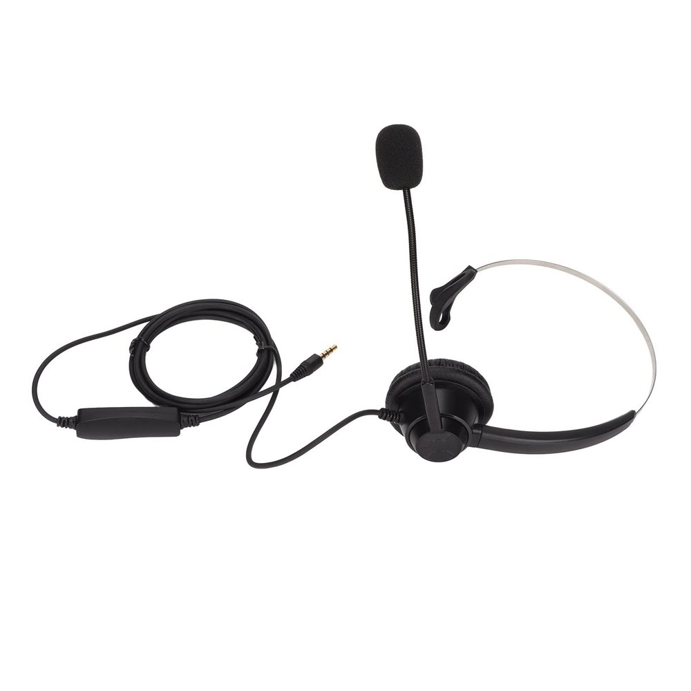 IGENBENFG H360-3.5MV 3.5mm Office Headset, Monaural Call Center Headset with Speaker Volume Control and Mic Mute, Wired Telephone Headset for Home Office and Telemarketing, ABS Material wi