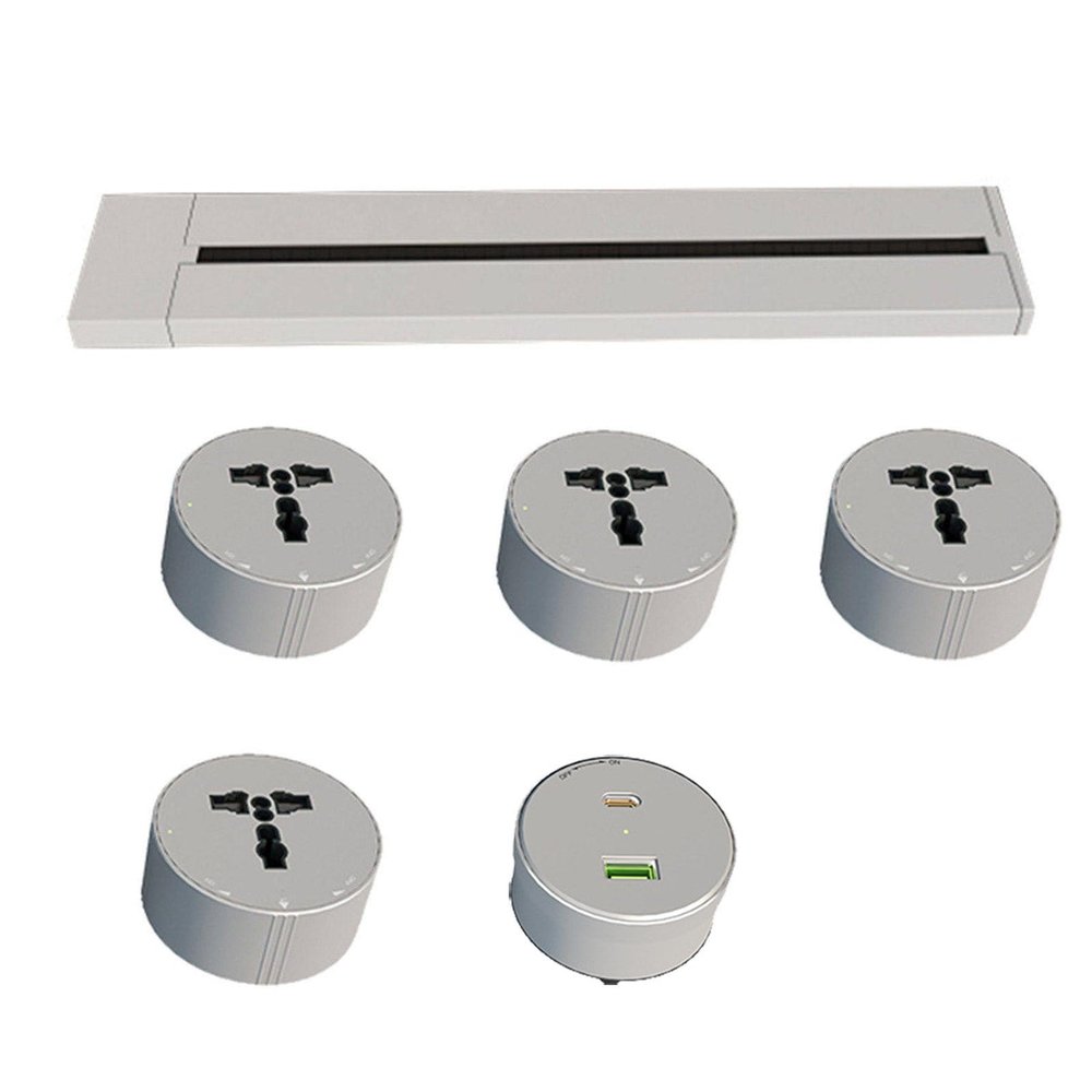 FFDSDUH Power Strips Flexible Socket Configuration - Modular Design, Keep The Space Tidy, Safe and Reliable, Suitable for Various Scenarios(White,75CM)