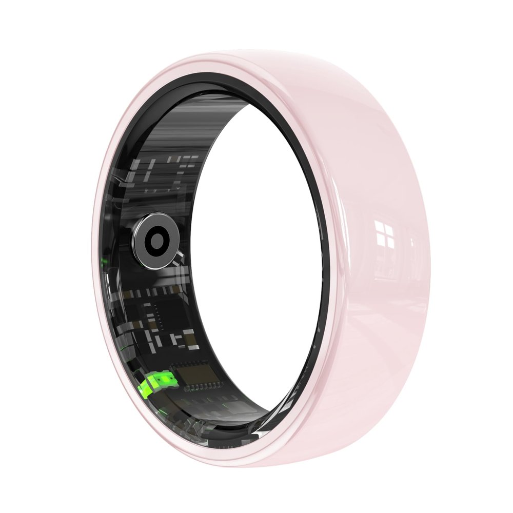 Sqrutri Smart Rings for CouplesHealth Rings for Men & Women, 24/7 Track Heart Rate, Sleep, SpO2, Stress, HRV & Cycles. 5ATM Waterproof, iOS/Android, No Subscription. (Pink, 10 (20mm))