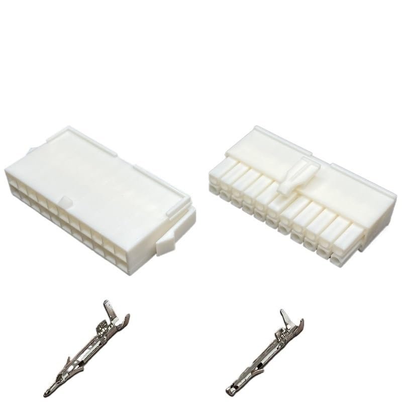 5Pcs 4.14mm 1/2/3/4/6/9/12/15/24 Pin Automotive FL4.14 Electrical Wire Connector Terminal Plug Kits Motorcycle Car(22P,1 Set)