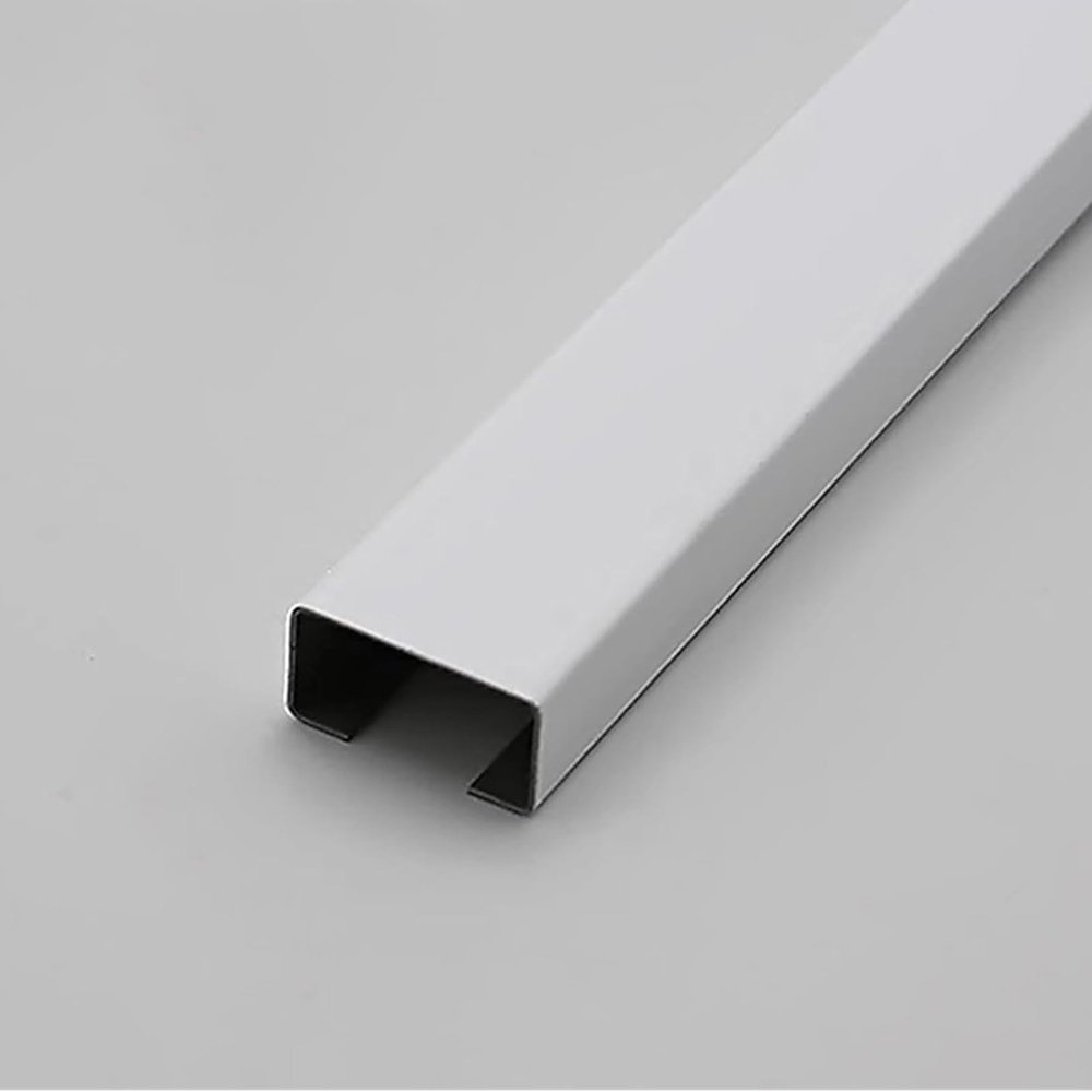 Stainless Steel Metal Cable Cover Floor Cords Cover Decorative Cable Hider Self-Adhesive Management Raceway Of Cables Lamp Cable Cover For Floor Home Office Protect Cords(White,0.6x0.4in)