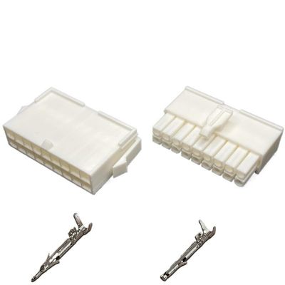 5Pcs 4.14mm 1/2/3/4/6/9/12/15/24 Pin Automotive FL4.14 Electrical Wire Connector Terminal Plug Kits Motorcycle Car(18P,1 Set)