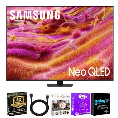 Samsung 65 Inch Class QN90F Series Neo QLED 4K Vision AI Mini LED Smart TV with HDR, Dolby Atmos + HDMI Cable + Streaming Bundle + 12-Month CPS Protection