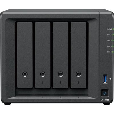 Synology DiskStation DS423+ NAS Server with Celeron 2.0GHz CPU, 6GB Memory, 32TB HDD Storage, 1TB M.2 NVMe SSD, 2 x 1GbE LAN Ports, DSM Operating System