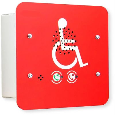 MX16RRS-US Surface Mount Emergency Voice Call Station, Red Faceplate, 24V DC, Area of Refuge Device, ADA Compliant, Type B Call Station, for use with VoCALL 16 US Systems