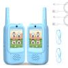 Denash Video Walkie Talkies, 2PCS Handheld 2 Way Talk Radio with 2.0inch Screen & 500m Range, Rechargeable Video Intercom for Outdoors view 1