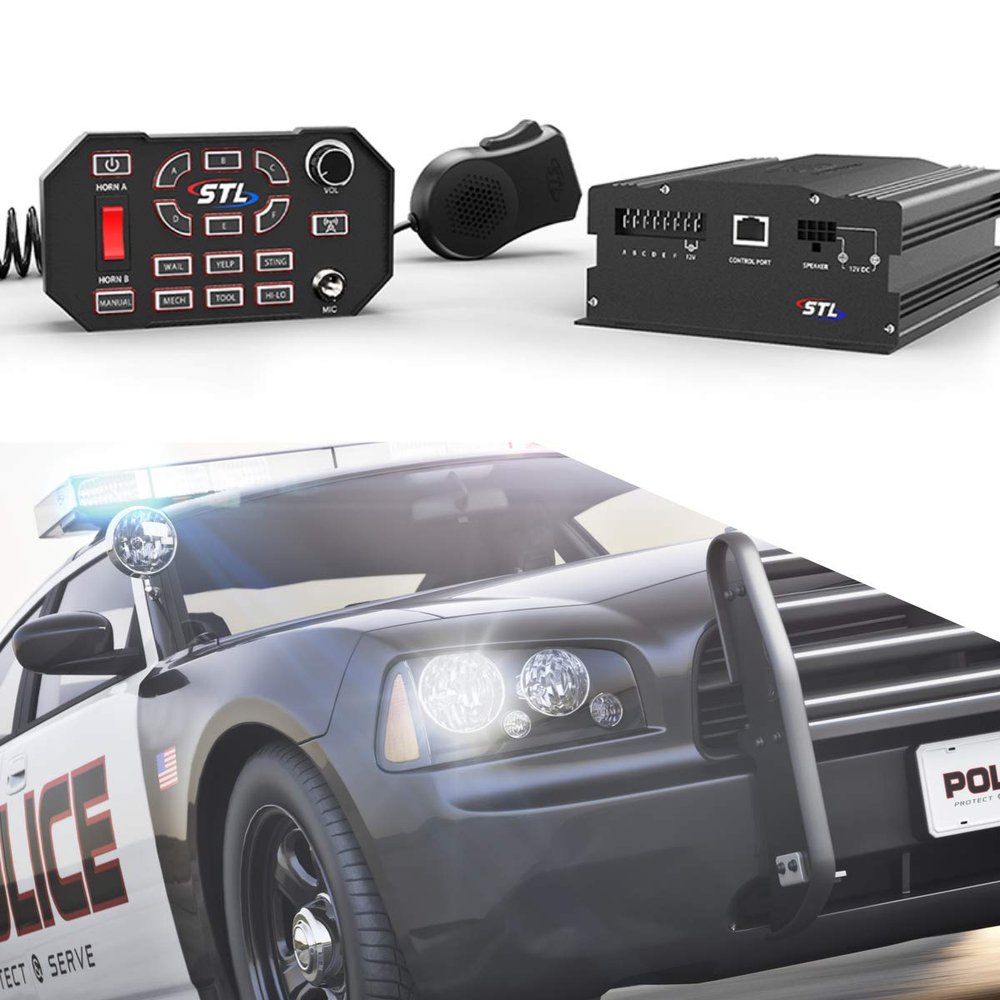 SpeedTech Lights Apex S-APE100 100-Watt Police Siren and Control Box, 12V, 6 Independent Switches, Multiple Siren Tones, Programmable Manual Mode, Radio Rebroadcast