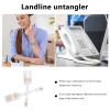 GARIOUANS 2pcs Rotating Telephone Cable Detangler for Landline Phones, Anti-Swivel RJ11 Receiver Cord Adapter with Swivel Head, White, Compatible with Home and Office Use view 3