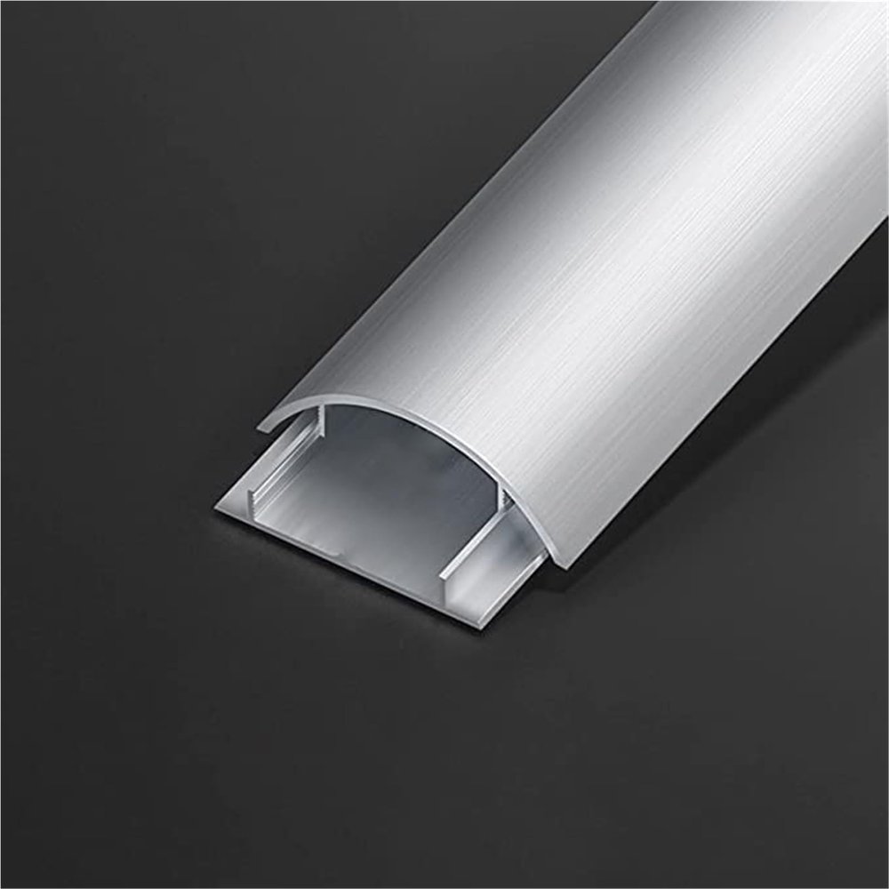 12 24 36 48 72 in Length Wire Guard Raceway/Half Round Cord Cover, Aluminum Alloy Long Cable Concealer for Computer Desk/Home/School, Cable Shield Cord Cover(4 pcs,L W 24in x 3in)