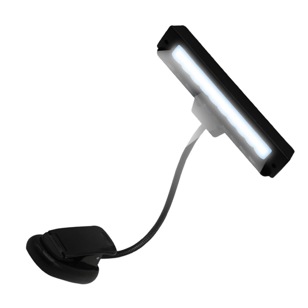 GLEAVI LED Music Stand Light Clip, Rechargeable USB Reading Lamp 10 LED Bulbs, Small Clip-On Sheet Music Light for Piano, Guitar, and Book Reading