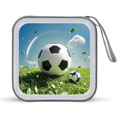 BTCOWZRV Cool Soccer Ball CD Case Hard Plastic 40 Capacity DVD Case Holders Wallet Portable Zipper CD Case DVD Storage Binder Disc Storage Organizer for Car Home Office Travel