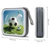 BTCOWZRV Cool Soccer Ball CD Case Hard Plastic 40 Capacity DVD Case Holders Wallet Portable Zipper CD Case DVD Storage Binder Disc Storage Organizer for Car Home Office Travel view 2