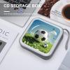 BTCOWZRV Cool Soccer Ball CD Case Hard Plastic 40 Capacity DVD Case Holders Wallet Portable Zipper CD Case DVD Storage Binder Disc Storage Organizer for Car Home Office Travel view 4