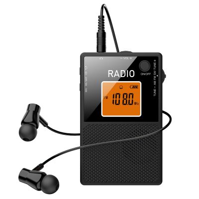 Portable Radio Type-C Charging Stereo Sound Speaker LCD Backlit Digital Radio Receiver for Jogging/Gym/Camping