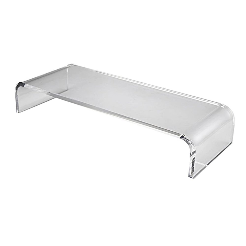 Alipis Acrylic Computer Monitor Stand Riser 40X20X10Cm with Keyboard Holder Multifunctional Desktop Organizer for Office and Home Desk