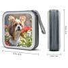 BTCOWZRV Shih Tzu Dog And Flowers CD Case Hard Plastic 40 Capacity DVD Case Holders Wallet Portable Zipper CD Case DVD Storage Binder Disc Storage Organizer for Car Home Office Travel view 2