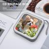 BTCOWZRV Shih Tzu Dog And Flowers CD Case Hard Plastic 40 Capacity DVD Case Holders Wallet Portable Zipper CD Case DVD Storage Binder Disc Storage Organizer for Car Home Office Travel view 4