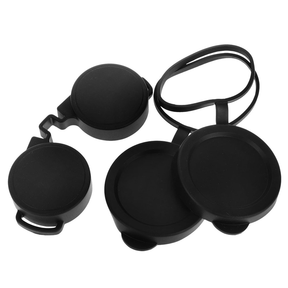 CATIEBYE 3Pcs Rubber Protective Lens Caps Set for Binoculars and Telescopes, 50Mm Objective and Eye Covers, Compact Lens Protection for Outdoor Use