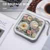 BTCOWZRV Peony Flowers Rose CD Case Hard Plastic 40 Capacity DVD Case Holders Wallet Portable Zipper CD Case DVD Storage Binder Disc Storage Organizer for Car Home Office Travel view 4