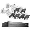 CAMSTRO 6Pcs 5MP PoE Security Camera System with 4K 8CH NVR, AI Human/Vehicle/Pet/Parcel Detection, 100ft Night Vision, H.265+, IP67 Metal Cameras, 24/7 Recording & Remote Access, No HDD - White view 1