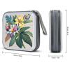 BTCOWZRV Flower Leaf CD Case Hard Plastic 40 Capacity DVD Case Holders Wallet Portable Zipper CD Case DVD Storage Binder Disc Storage Organizer for Car Home Office Travel view 2