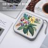 BTCOWZRV Flower Leaf CD Case Hard Plastic 40 Capacity DVD Case Holders Wallet Portable Zipper CD Case DVD Storage Binder Disc Storage Organizer for Car Home Office Travel view 4