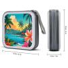 BTCOWZRV Hello Hawaii CD Case Hard Plastic 40 Capacity DVD Case Holders Wallet Portable Zipper CD Case DVD Storage Binder Disc Storage Organizer for Car Home Office Travel view 2