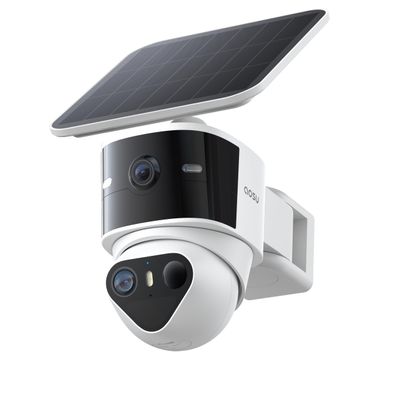aosu T2 Pro Solar Security Cameras Wireless Outdoor, 3K Dual Cam No Blind Spot Security Camera for Home, 170 Wide + 360 PTZ, AI Human Vehicle Tracking, Solar Powered, Local Storage Supported