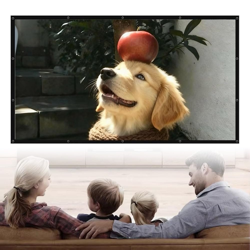 GPXIYZWFF Foldable Projection Screen HD Portable Projector Movie Screen 60 84 100 120 150 200 Inch Outdoor Projector Screen for Home Theater Camping Backyard(72inch (16:9))
