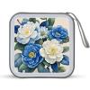 BTCOWZRV Blue And White Flowers CD Case Hard Plastic 40 Capacity DVD Case Holders Wallet Portable Zipper CD Case DVD Storage Binder Disc Storage Organizer for Car Home Office Travel view 1