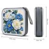 BTCOWZRV Blue And White Flowers CD Case Hard Plastic 40 Capacity DVD Case Holders Wallet Portable Zipper CD Case DVD Storage Binder Disc Storage Organizer for Car Home Office Travel view 2