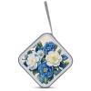 BTCOWZRV Blue And White Flowers CD Case Hard Plastic 40 Capacity DVD Case Holders Wallet Portable Zipper CD Case DVD Storage Binder Disc Storage Organizer for Car Home Office Travel view 3