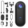 Varnock HD Action Camera, Motorcycle Camera, Thumb Lens, HD Mini Wearable Body Adventure Action Cameras, for Pet, Cycling, Travel, Motorcycle (Black 4K) view 1