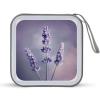BTCOWZRV Lavender Flower CD Case Hard Plastic 40 Capacity DVD Case Holders Wallet Portable Zipper CD Case DVD Storage Binder Disc Storage Organizer for Car Home Office Travel view 1