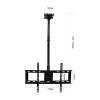 360 Swivel Tilt Ceiling TV Mount - Adjustable Bracket for 32" to 60" TVs, Black, 0.61m Height view 2