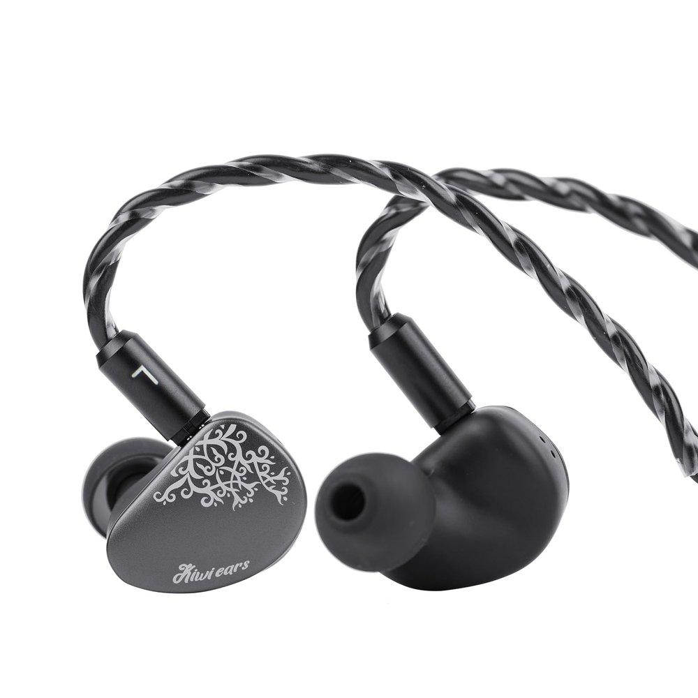 Linsoul Kiwi Ears Cadenza II 10mm Titanium Driver in Ear Monitor, HiFi Wired IEM Earphones with KARS 2.0, Precise Tonal Balance, CNC Aluminum Faceplate for Musicians Audiophiles Gaming (Grey)