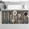 White Daisies & Rustic Wood Plank Large Gaming Mouse Pad 12x24 Inch Extended Desk Mat, Non-Slip Rubber Base Keyboard & Mouse Pad, Waterproof Computer Desk Pad for Office Home Gamer Desk Accessories view 1