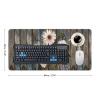White Daisies & Rustic Wood Plank Large Gaming Mouse Pad 12x24 Inch Extended Desk Mat, Non-Slip Rubber Base Keyboard & Mouse Pad, Waterproof Computer Desk Pad for Office Home Gamer Desk Accessories view 2
