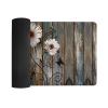 White Daisies & Rustic Wood Plank Large Gaming Mouse Pad 12x24 Inch Extended Desk Mat, Non-Slip Rubber Base Keyboard & Mouse Pad, Waterproof Computer Desk Pad for Office Home Gamer Desk Accessories view 3