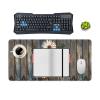 White Daisies & Rustic Wood Plank Large Gaming Mouse Pad 12x24 Inch Extended Desk Mat, Non-Slip Rubber Base Keyboard & Mouse Pad, Waterproof Computer Desk Pad for Office Home Gamer Desk Accessories view 4