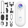Varnock HD Action Camera, Motorcycle Camera, Thumb Lens, HD Mini Wearable Body Adventure Action Cameras, for Pet, Cycling, Travel, Motorcycle (White 1080P) view 1