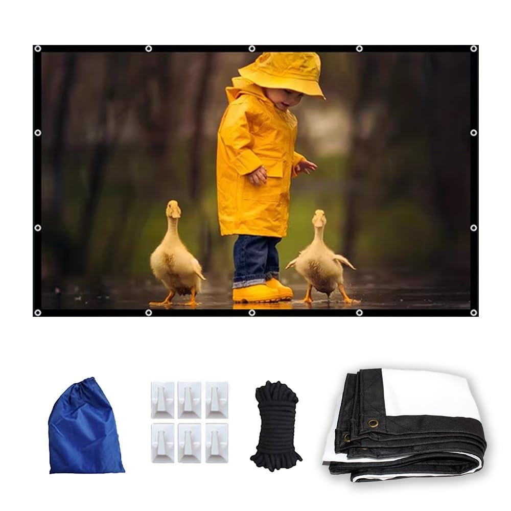 GPXIYZWFF HD Projection Screen Outdoor Projector Screen 100 120 150 200 Inch Foldable ProjectorMovie Screen for Camping Party Home Theater(60inch (16:9))