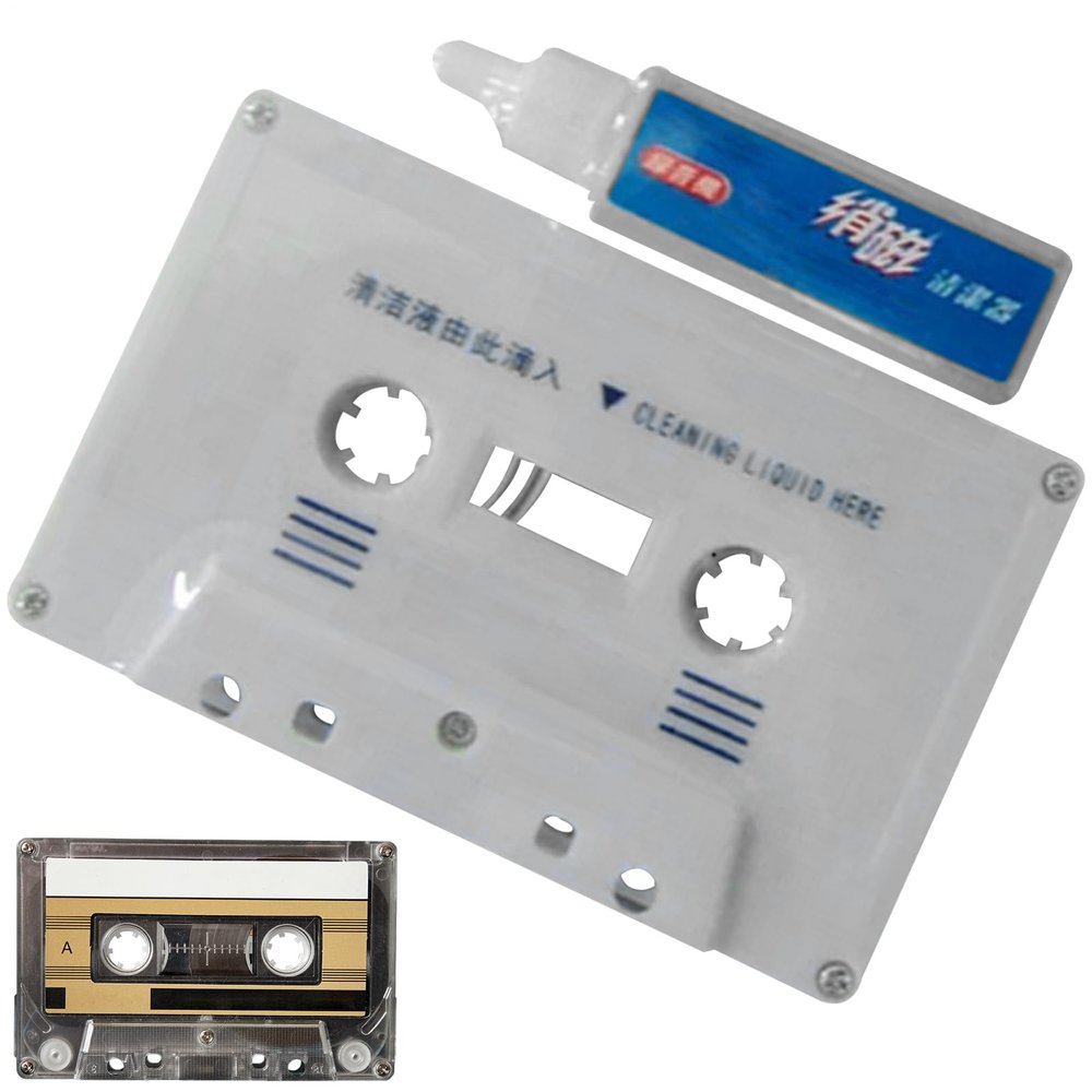 Cassette Tape Cleaner Kit with Demagnetizer & Cleaning Fluid | Professional Head & Deck Maintenance for Boombox, Recorder, Tape Player | Restores Audio Quality, Removes Dust & Oxide, Complete Care Set