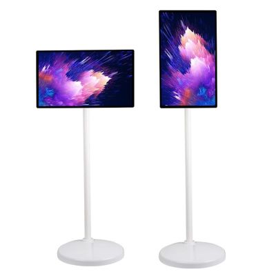 Portable Smart TV with Wheels 1080p Rotating Touchscreen Tablet for Bedside Foot of Bed Includes Remote Control(8G+128G)