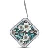 BTCOWZRV Teal Grey And White Floral CD Case Hard Plastic 40 Capacity DVD Case Holders Wallet Portable Zipper CD Case DVD Storage Binder Disc Storage Organizer for Car Home Office Travel view 3